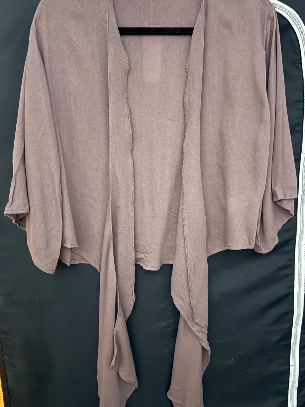 SAGE THE LABEL Dusty Mauve Tie Front Cropped Kimono Top Medium NWOT